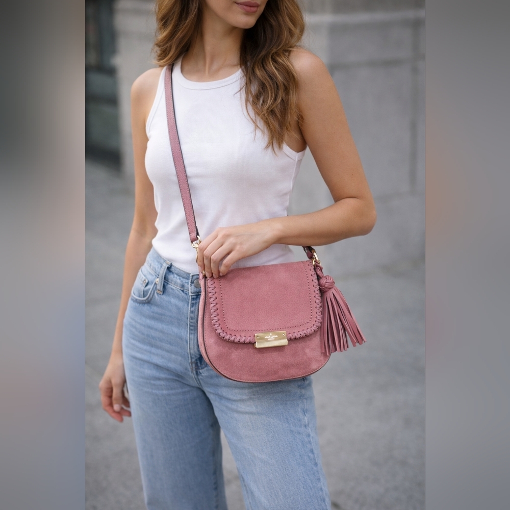 Kate Spade Adalise somerton Suede dark pink Crossbody bag